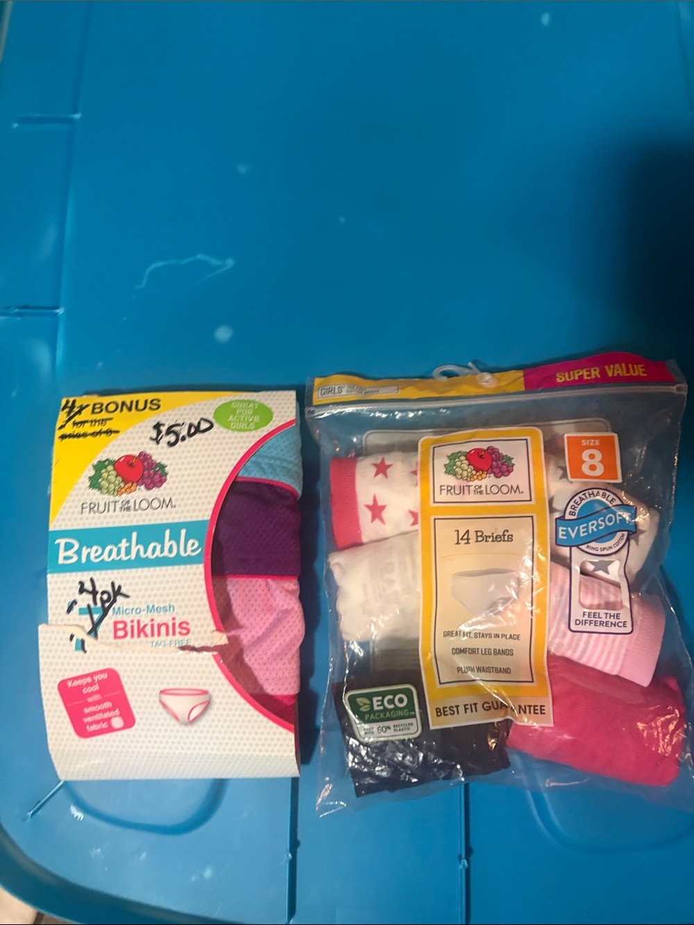 Total of 10 girls underwear. Briefs & Bikinis Pack - Pink, Purple, White